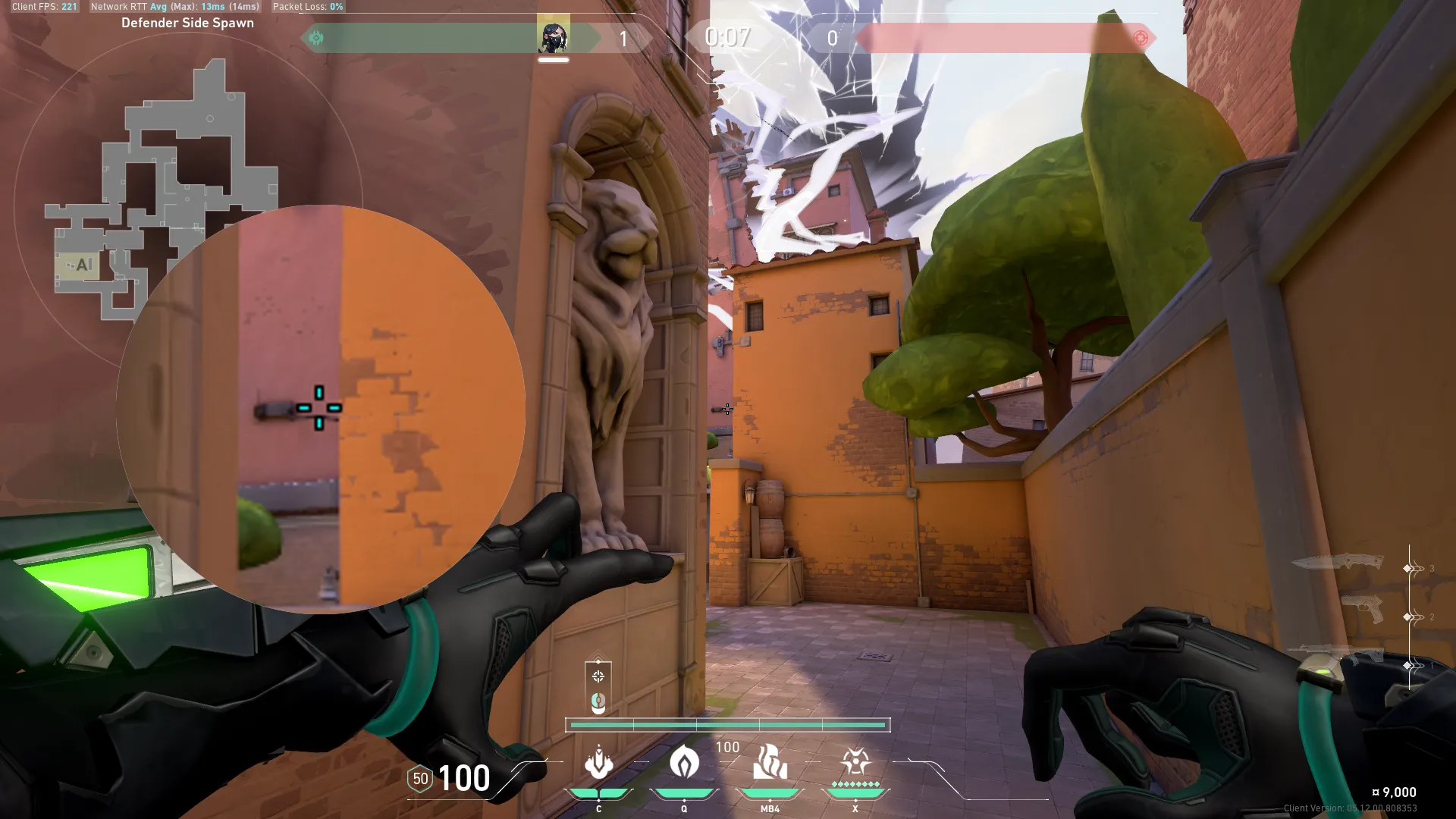 Viper Snake Bite on Ascent Defense Site B — step 2 of 3: Aim — line up the shot