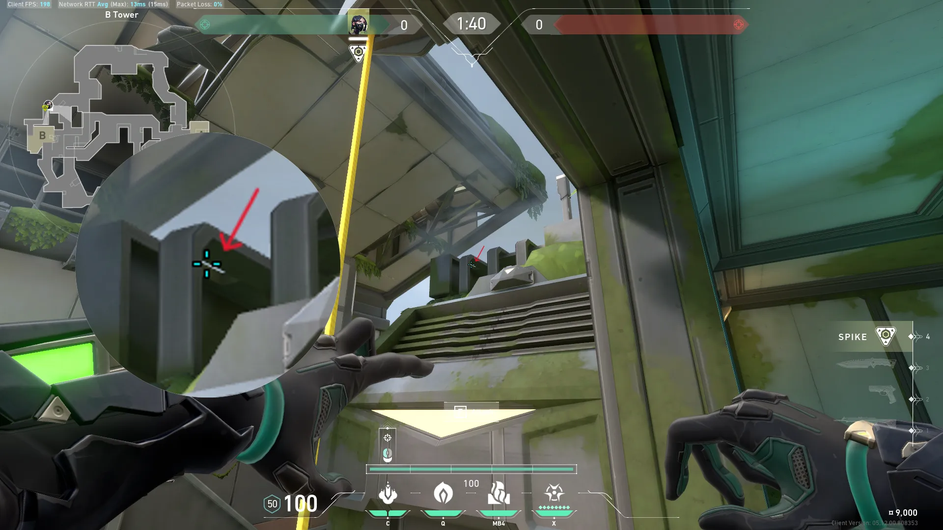 Viper Snake Bite on Fracture Defense Site B — step 2 of 3: Aim — line up the shot