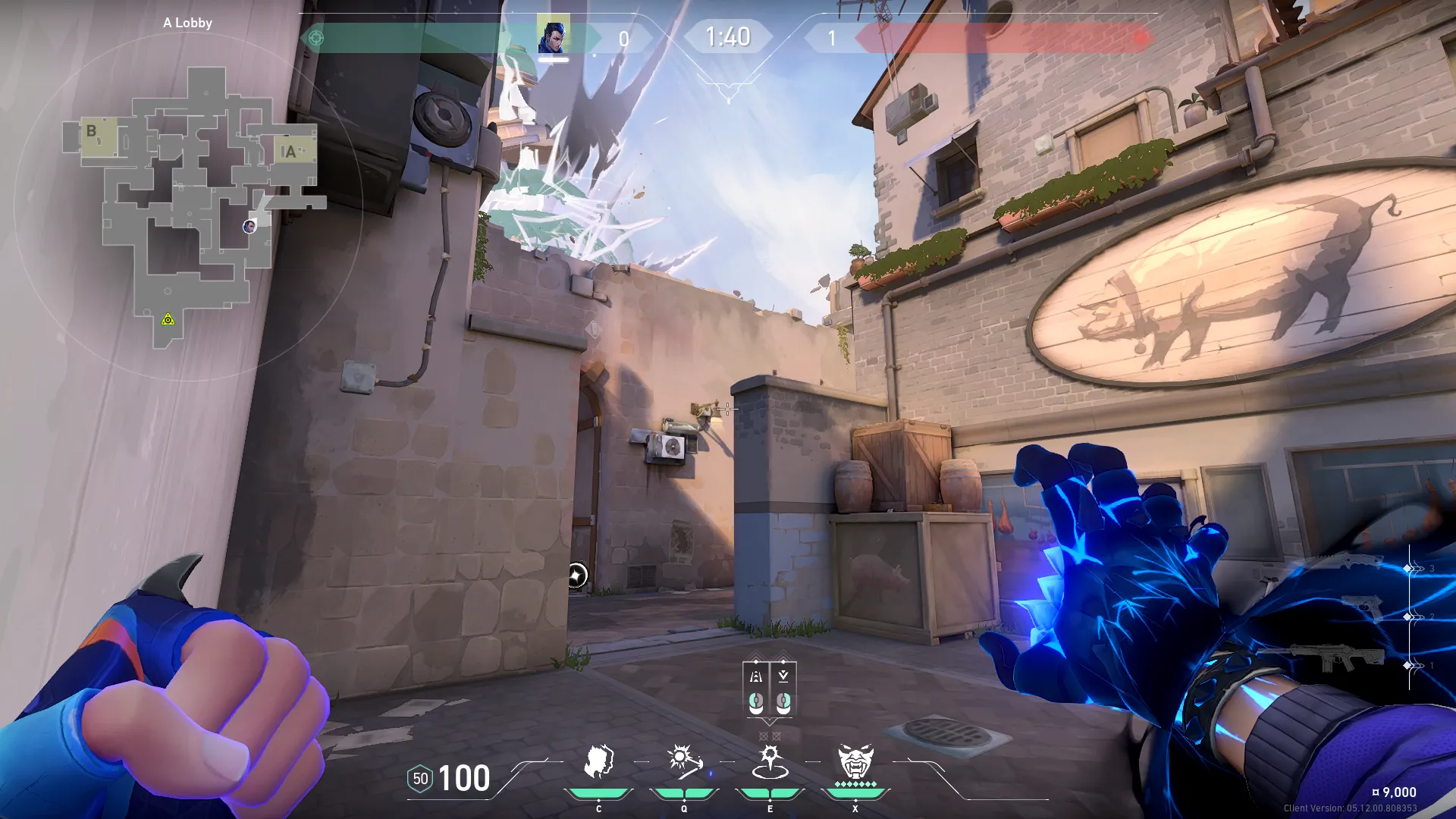 Yoru Gatecrash on Ascent Attack Site A — step 2 of 3: Aim — line up the shot