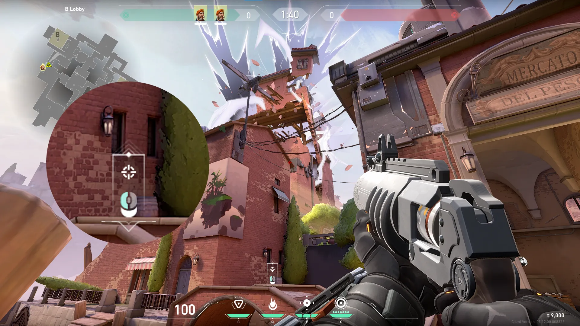 Brimstone Incendiary on Ascent Defense Site B — step 2 of 3: Aim — line up the shot