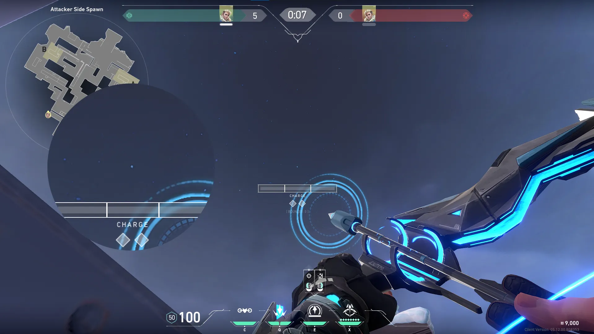 Sova Recon Bolt on Icebox Attack Site B — step 3 of 4: Aim — line up the shot