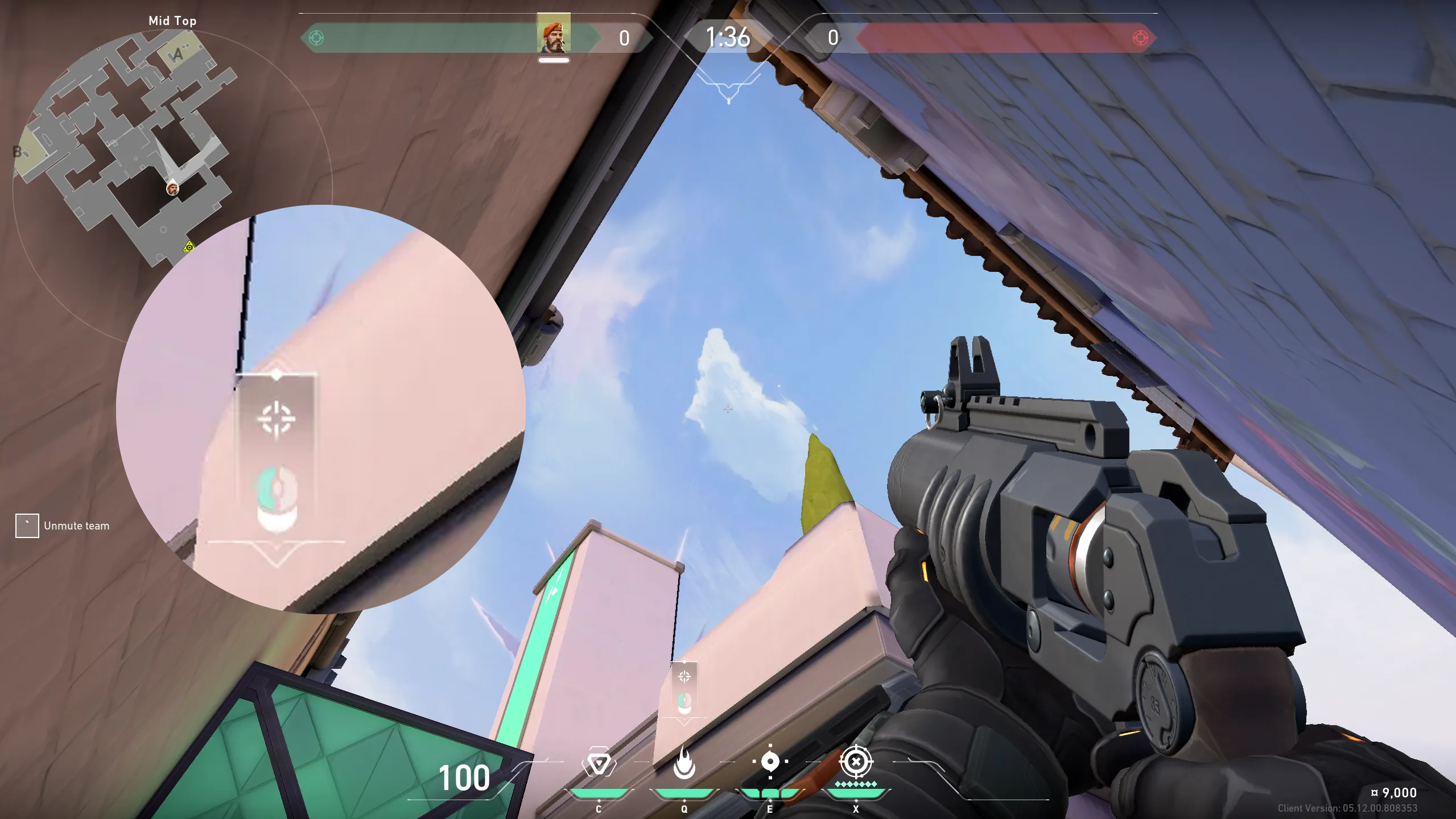 Brimstone Incendiary on Ascent Defense Site A — step 2 of 3: Aim — line up the shot