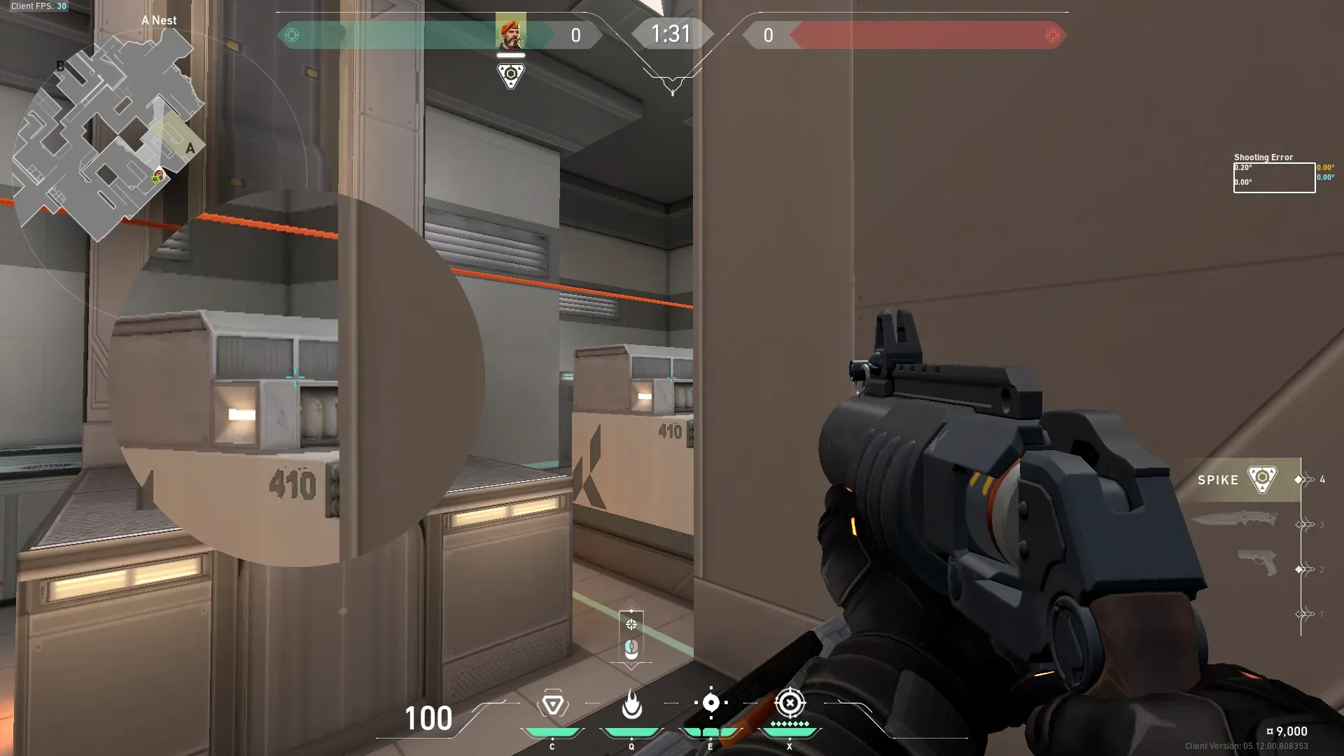 Brimstone Incendiary on Icebox Defense Site A — step 2 of 3: Aim — line up the shot