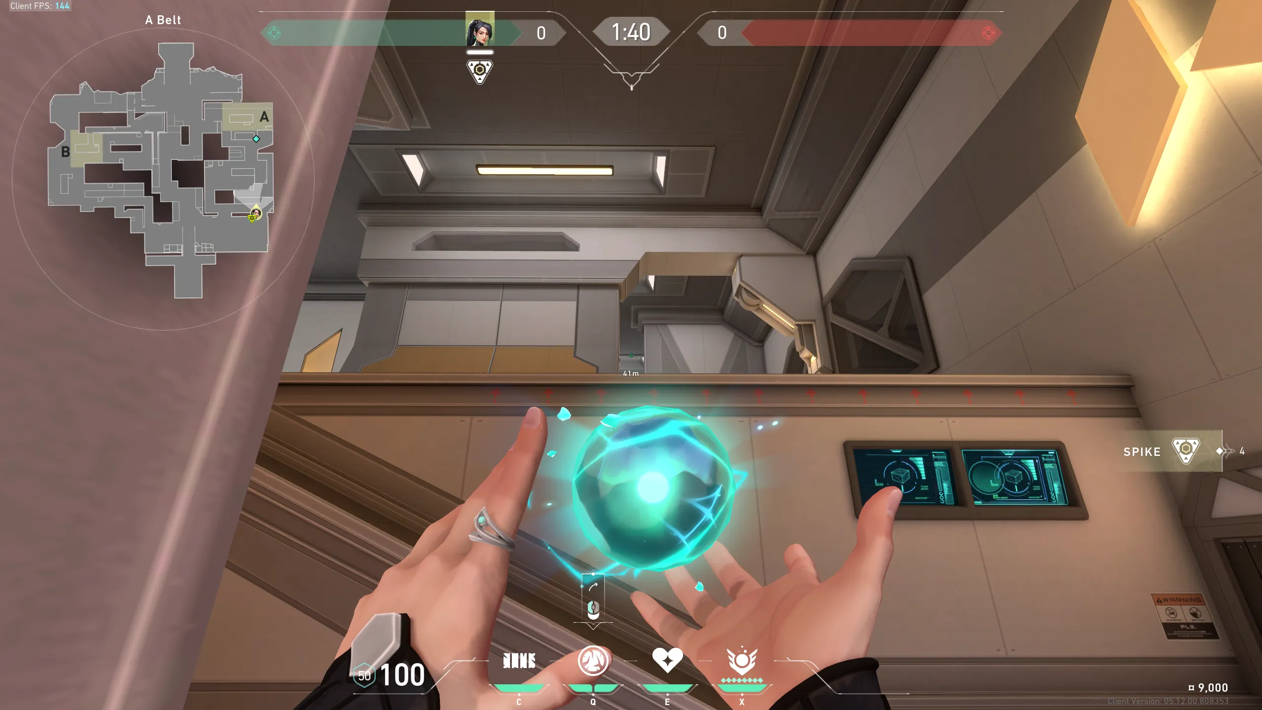 Sage Slow Orb on Icebox Attack Site A — step 2 of 3: Aim — line up the shot