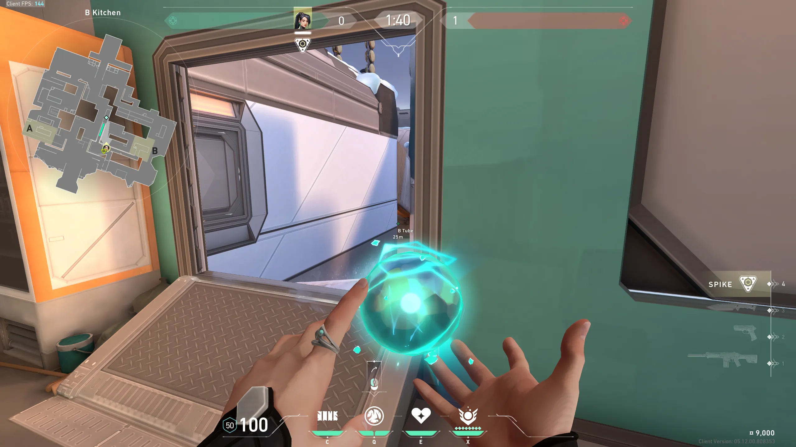 Sage Slow Orb on Icebox Defense Mid — step 2 of 4: Aim — line up the shot