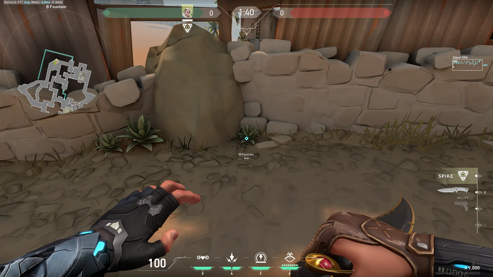 Sova Shock Bolt on Bind Defense Site B — step 1 of 3: Position — where to stand