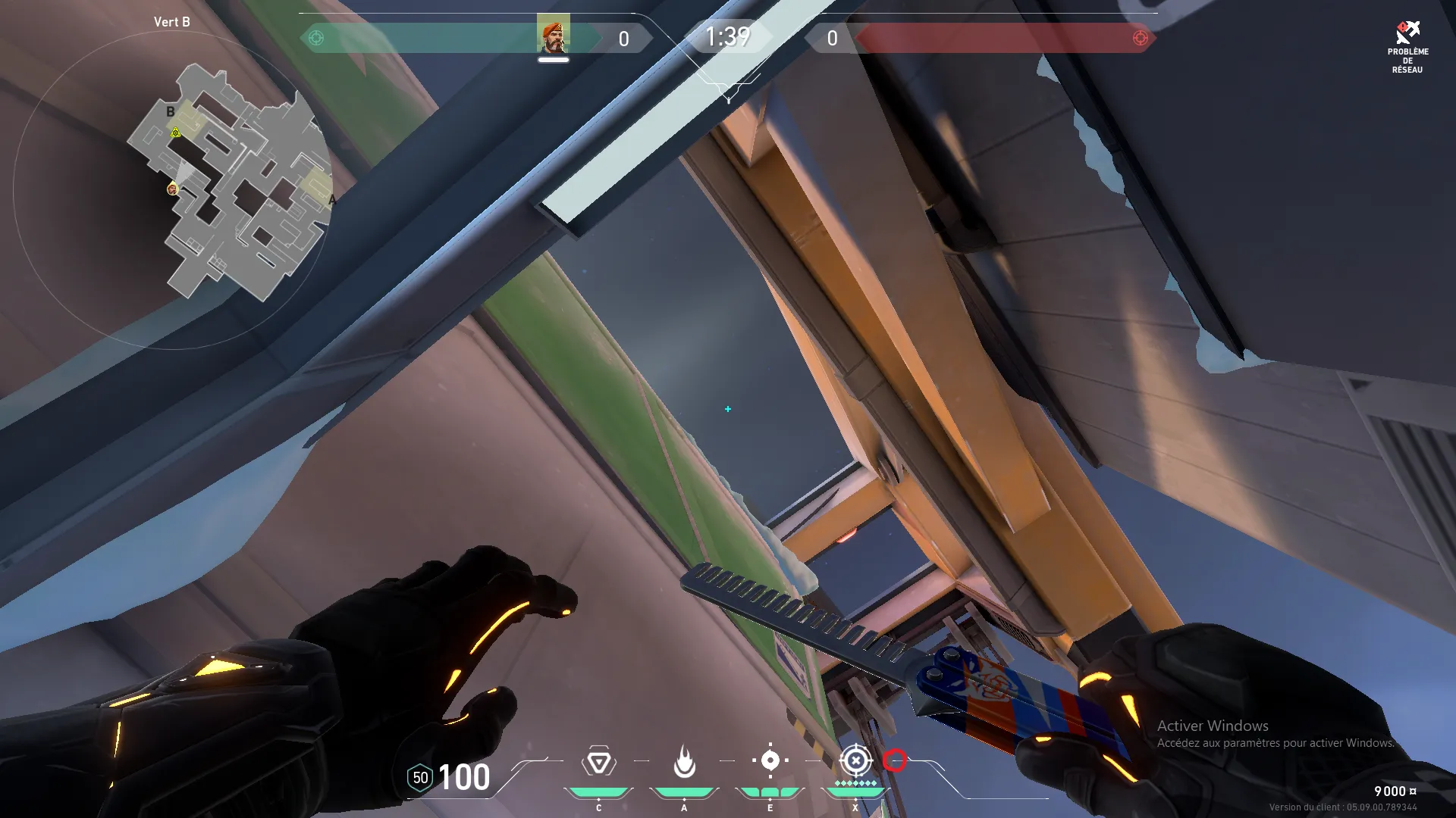 Brimstone Incendiary on Icebox Attack Site B — step 2 of 3: Aim — line up the shot