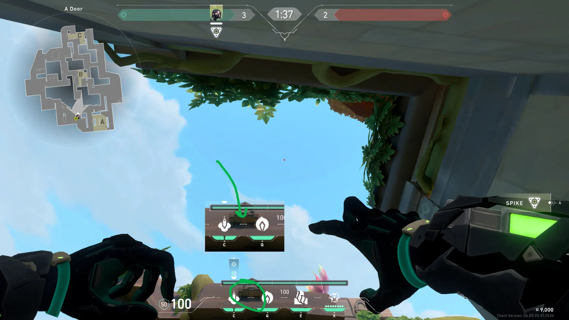 Sage Slow Orb on Lotus Attack Site B — step 2 of 4: Aim — line up the shot