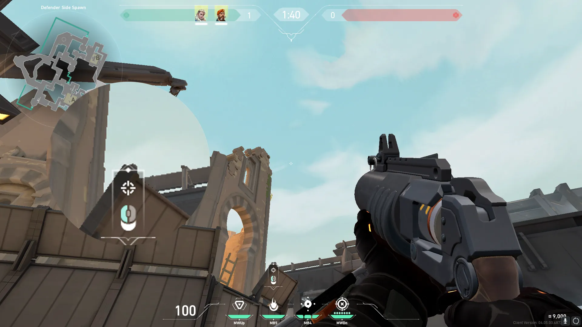 Brimstone Incendiary on Bind Defense Site B — step 2 of 3: Aim — line up the shot