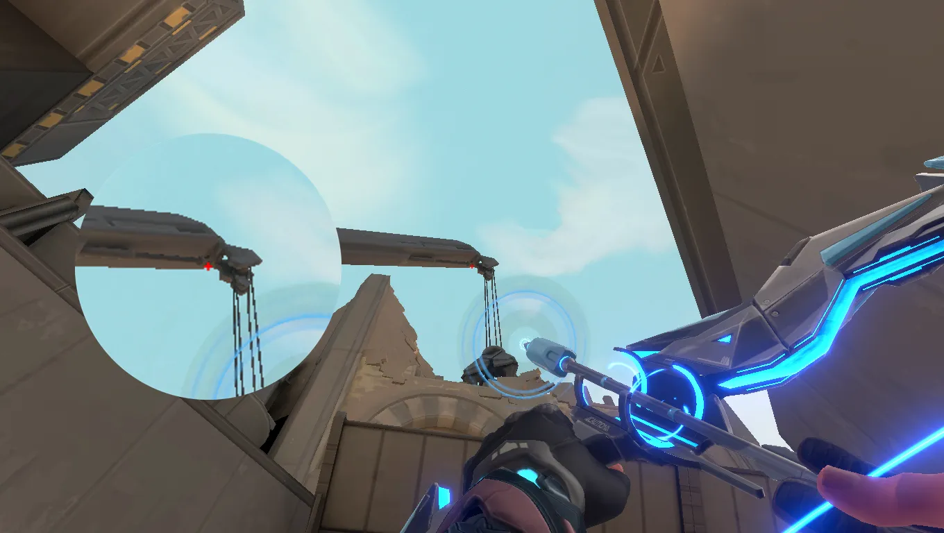 Sova Recon Bolt on Bind Defense Site B — step 2 of 3: Aim — line up the shot
