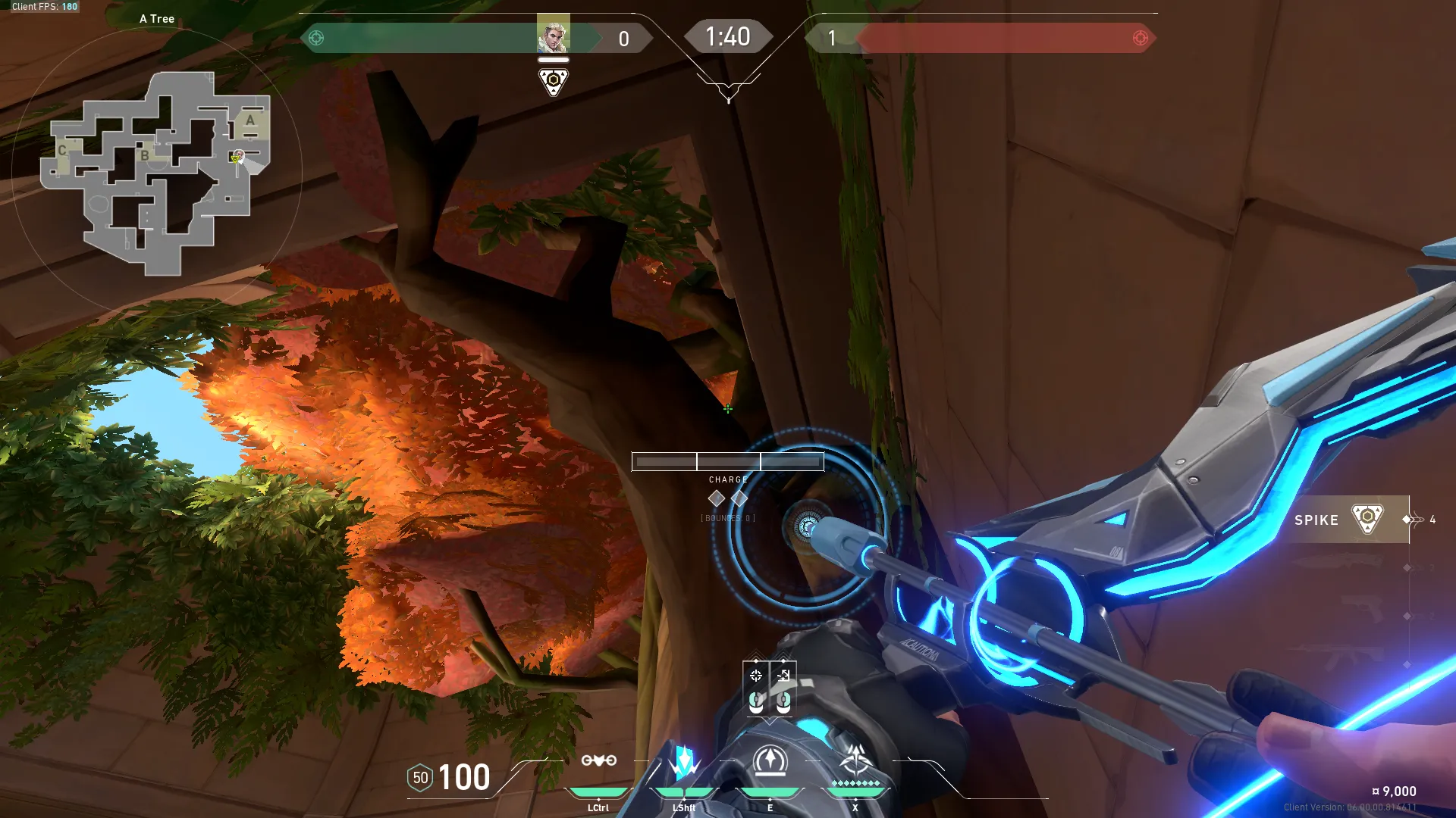 Sova Recon Bolt on Lotus Attack Site A — step 2 of 3: Aim — line up the shot