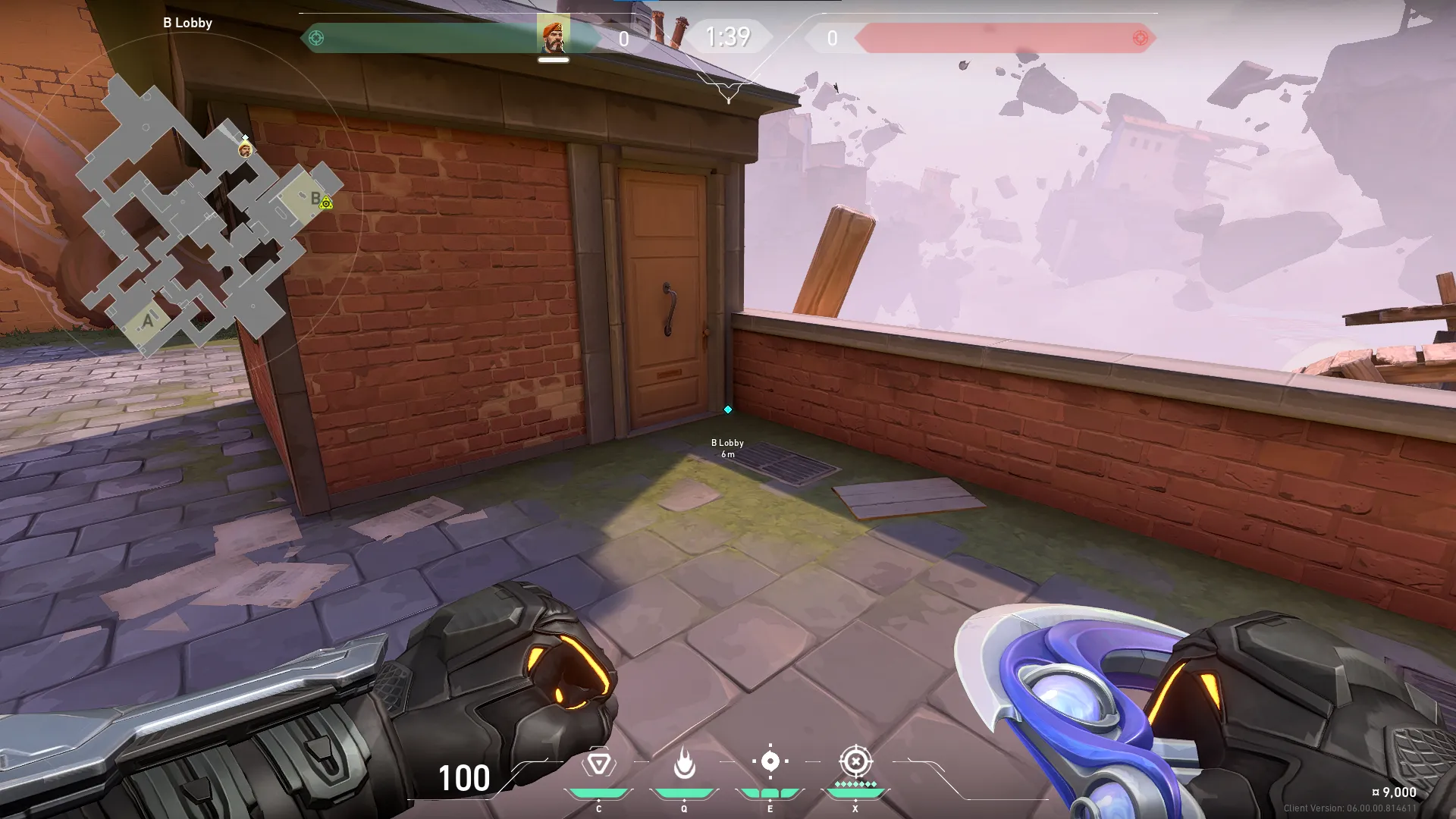 B Lobby To B Site Corner Denial Molly — Brimstone lineup on Ascent