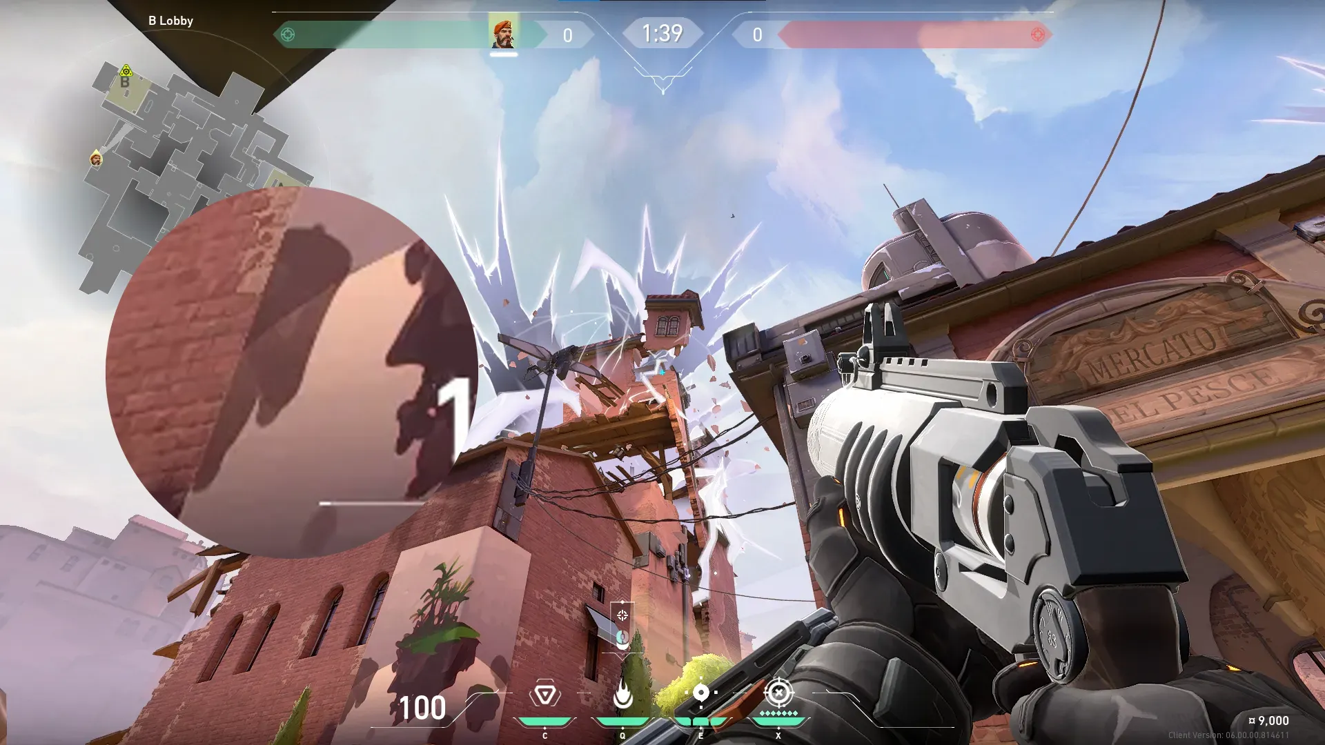 Brimstone Incendiary on Ascent Defense Site B — step 2 of 3: Aim — line up the shot