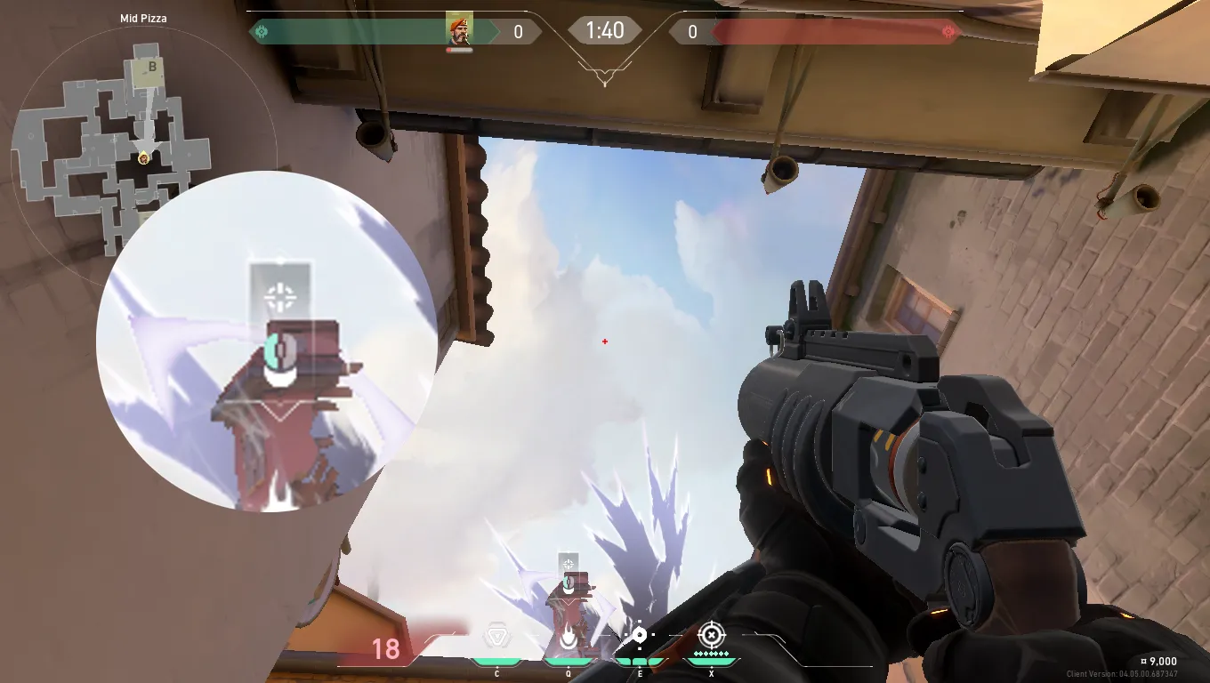 Brimstone Incendiary on Ascent Attack Site B — step 2 of 3: Aim — line up the shot