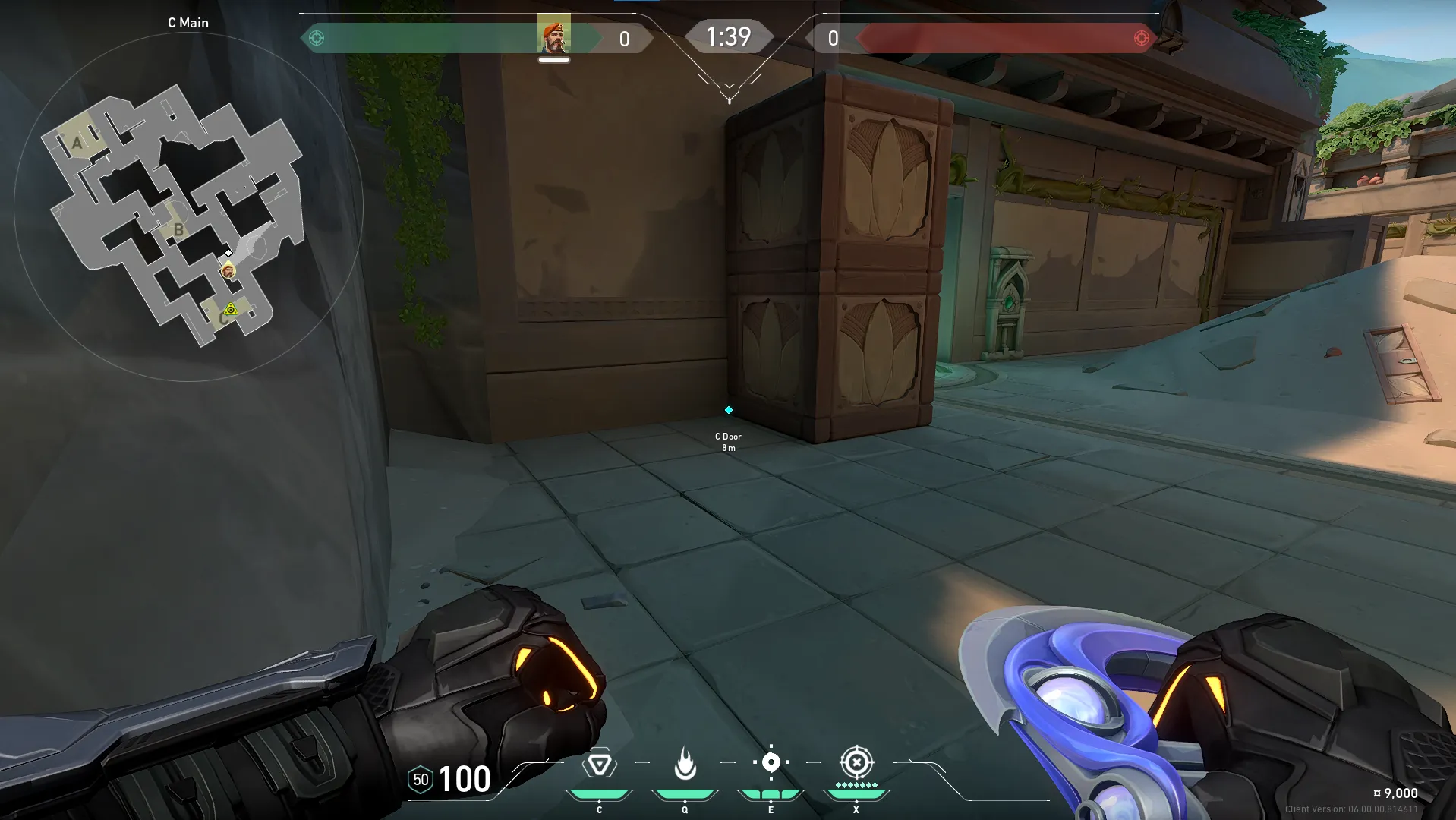 Brimstone Incendiary on Lotus Attack Site C — step 1 of 3: Position — where to stand