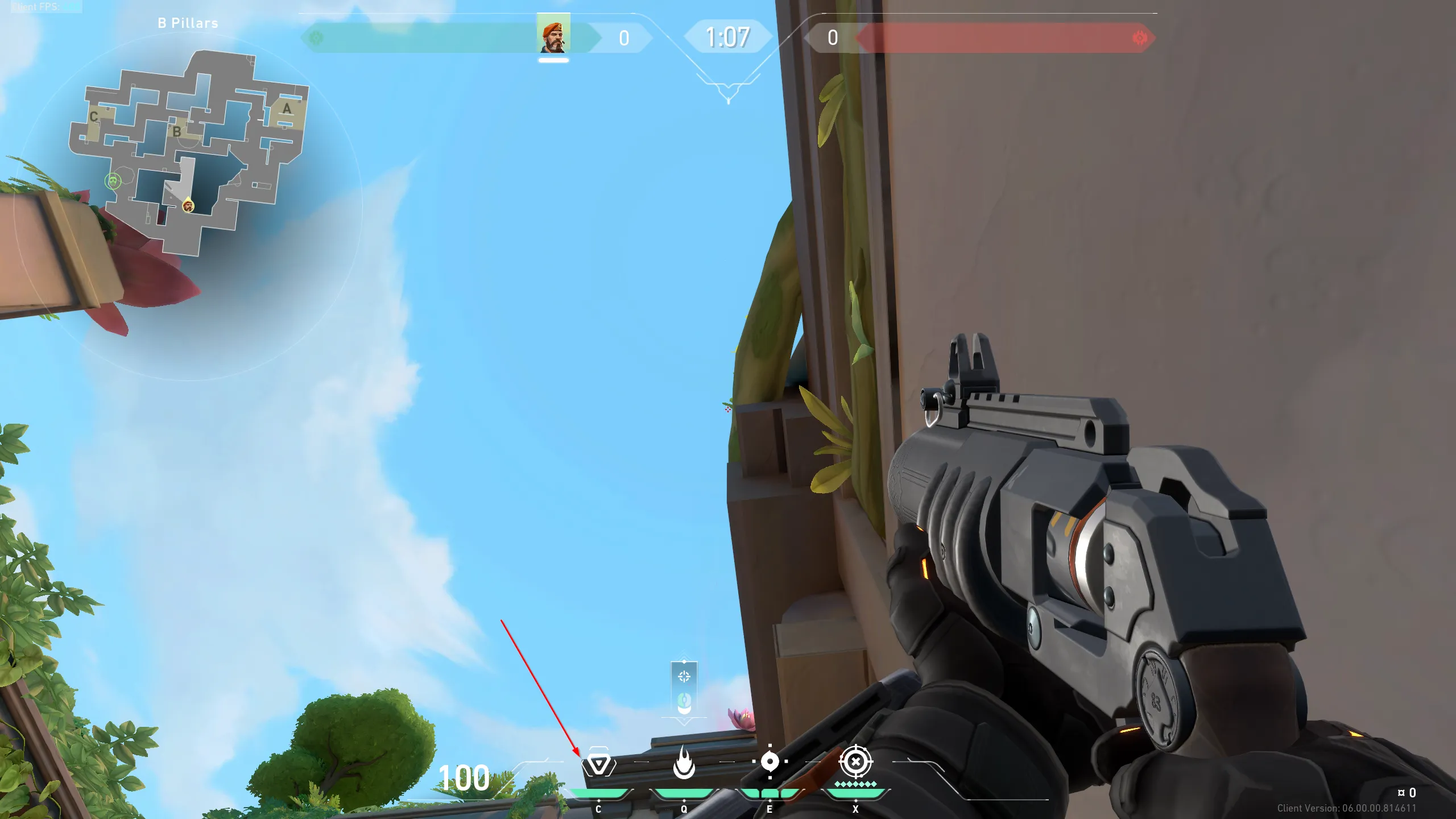 Brimstone Incendiary on Lotus Defense Site B — step 2 of 3: Aim — line up the shot