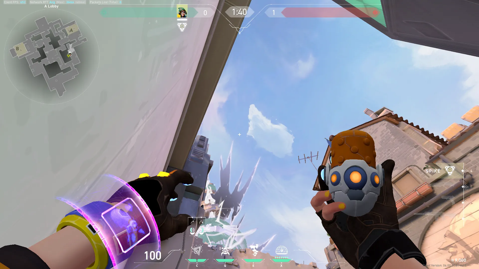 Killjoy Nanoswarm on Ascent Defense Site A — step 2 of 3: Aim — line up the shot