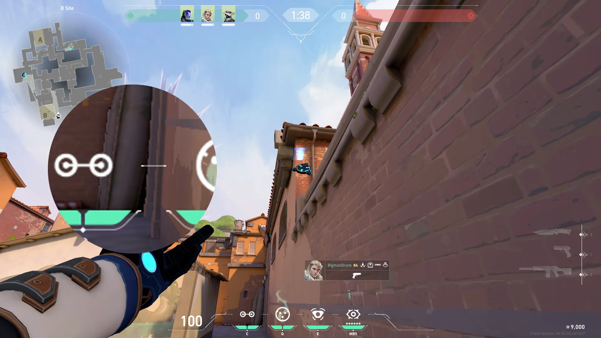 Cypher Cyber Cage on Ascent Defense Site B — step 2 of 6: Aim — line up the shot