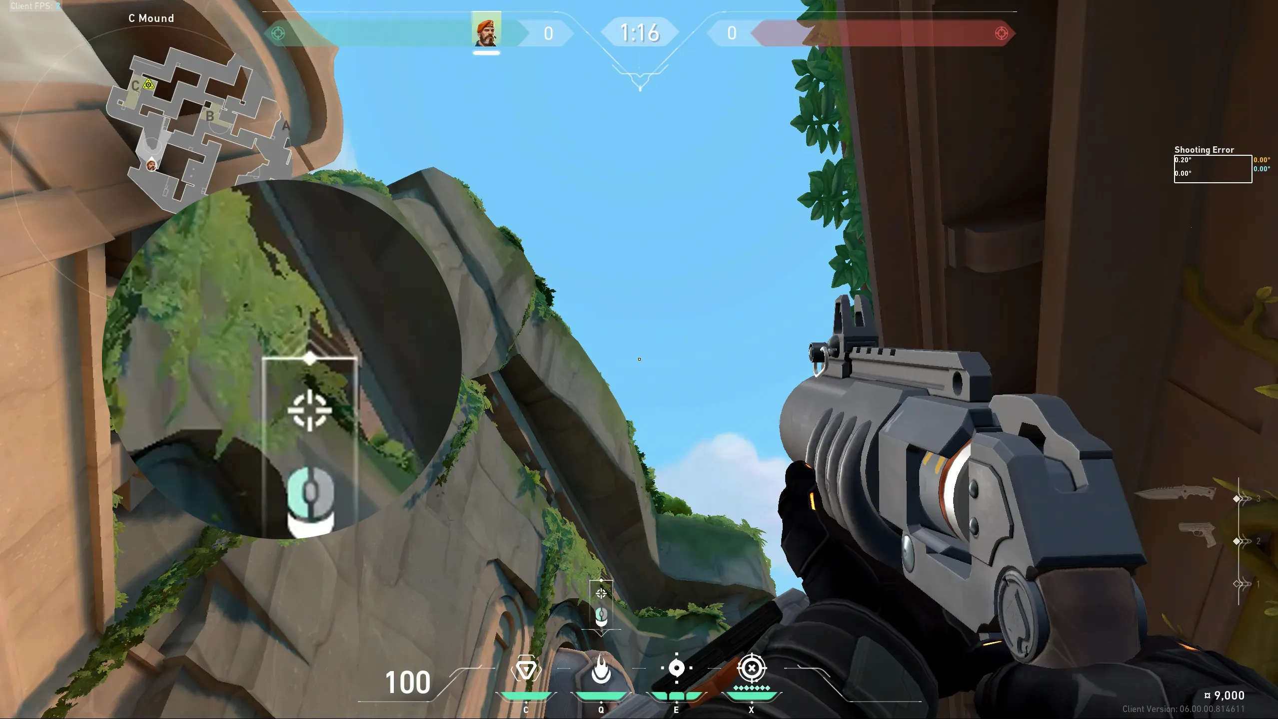 Brimstone Incendiary on Lotus Attack Site C — step 2 of 3: Aim — line up the shot