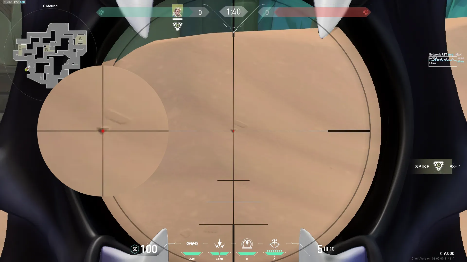 Sova Recon Bolt on Lotus Attack Site A — step 2 of 4: Aim — line up the shot