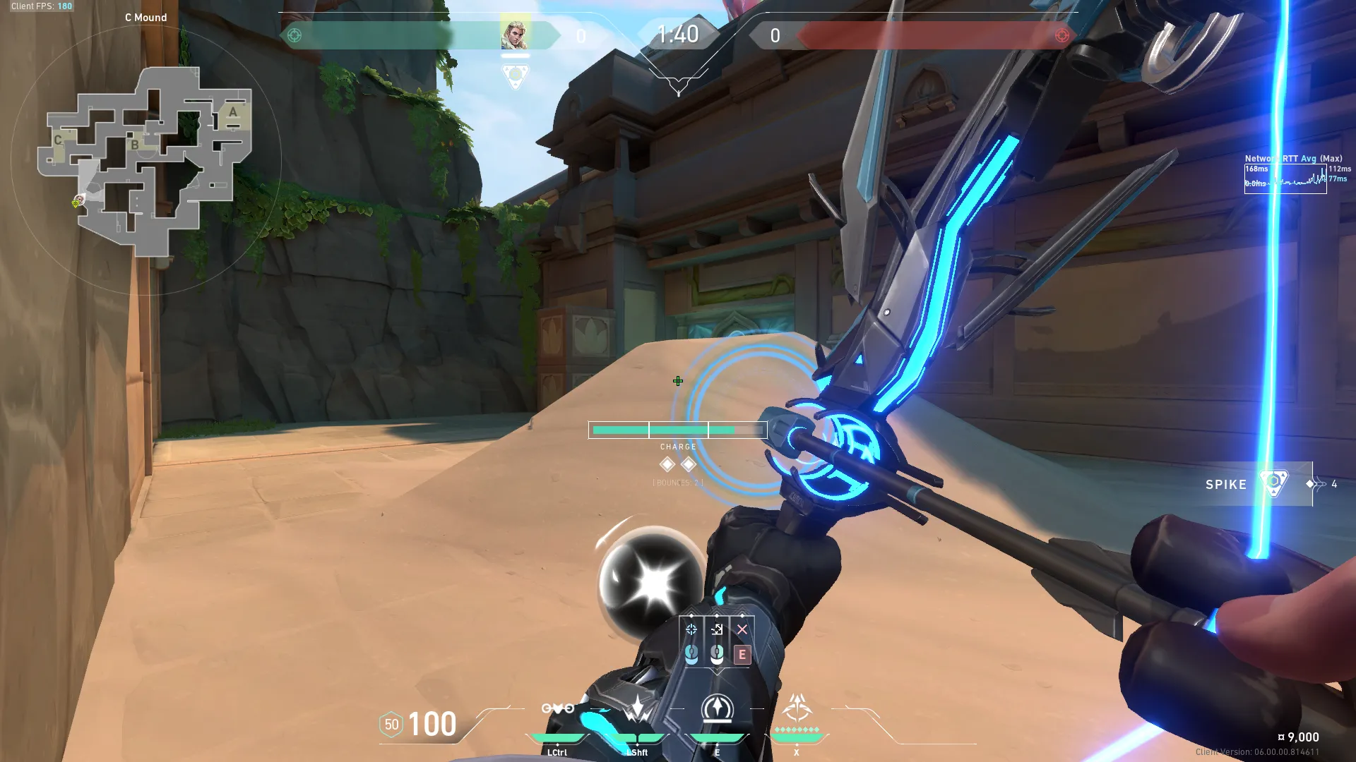 Sova Recon Bolt on Lotus Attack Site A — step 3 of 4: Aim — line up the shot