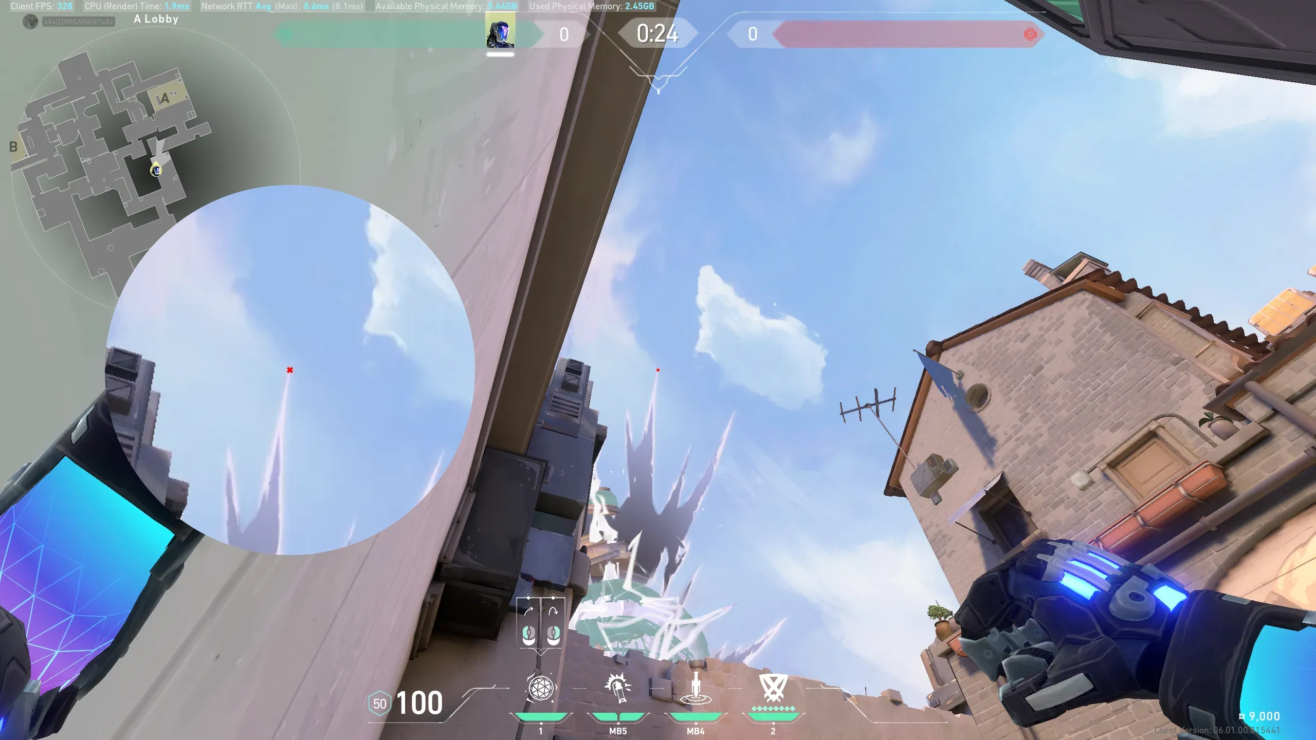 KAY/O Frag_Ment on Ascent Attack Site A — step 2 of 3: Aim — line up the shot