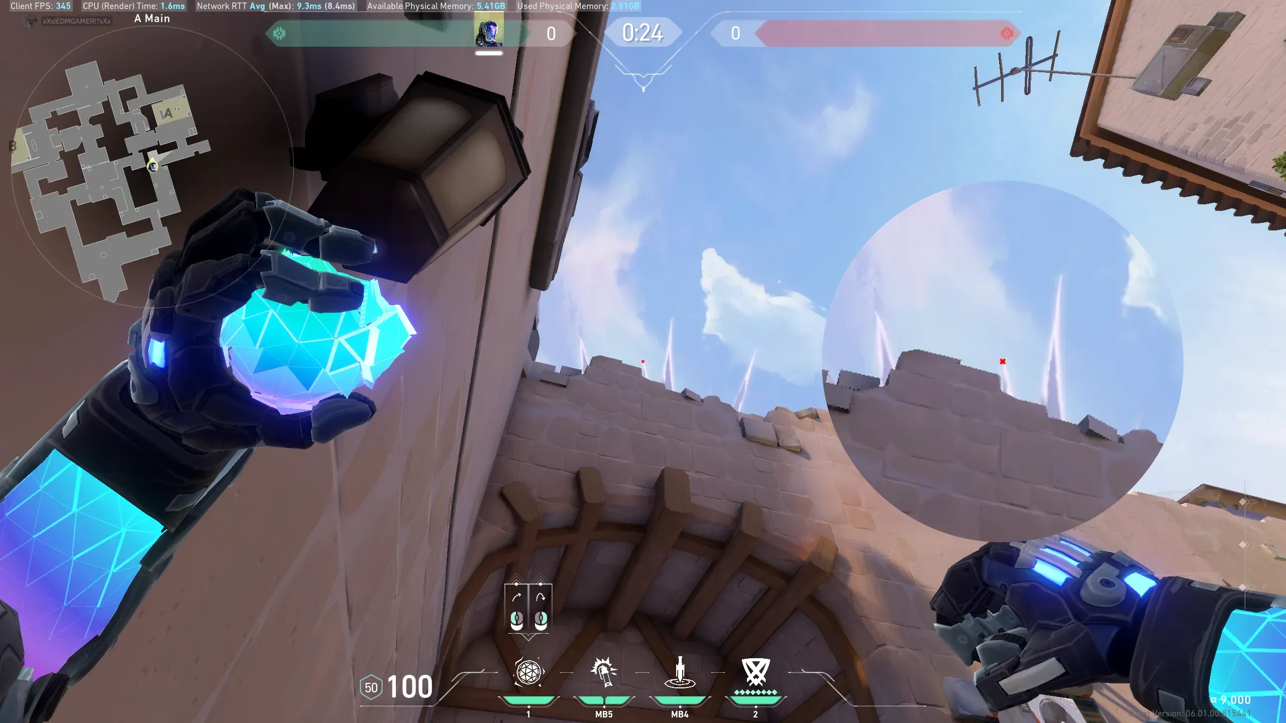 KAY/O Frag_Ment on Ascent Defense Site A — step 2 of 3: Aim — line up the shot