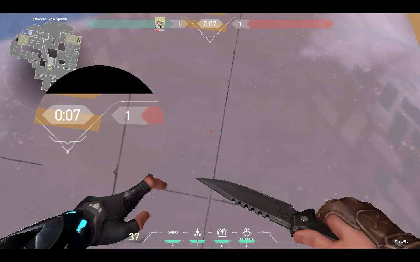 Sova Shock Bolt on Icebox Attack Mid — step 2 of 4: Aim — line up the shot