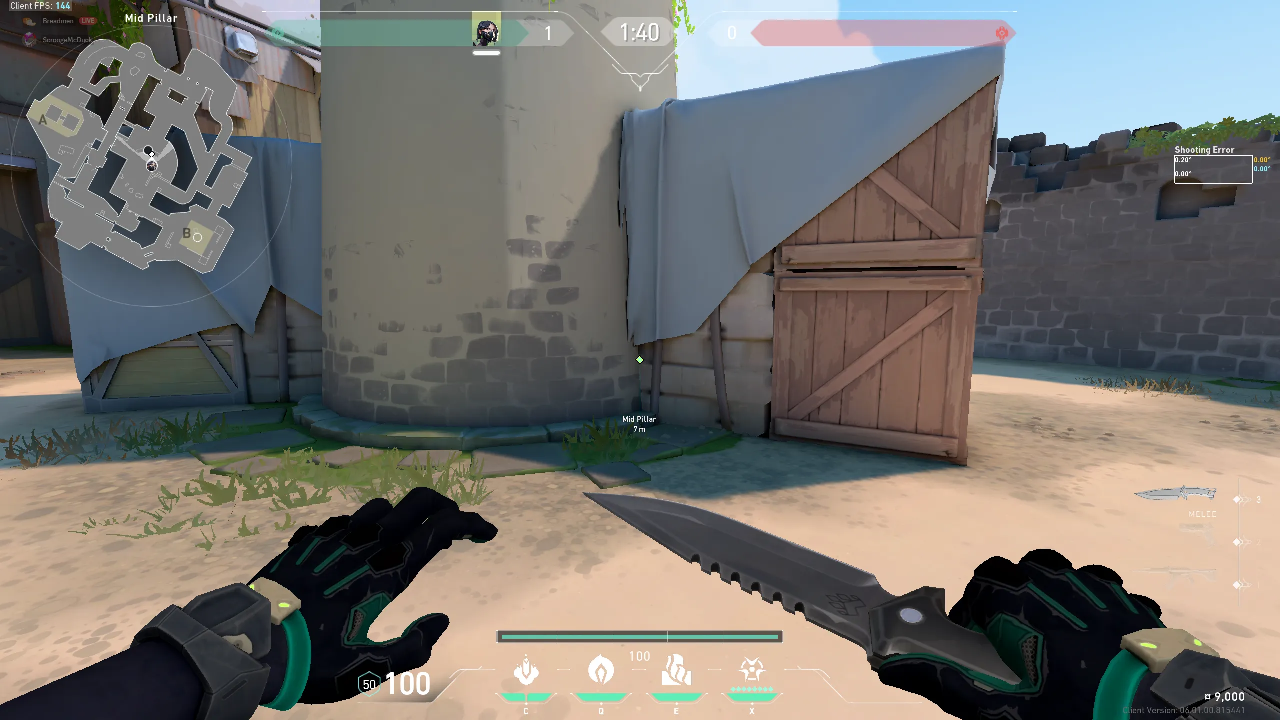 Viper Snake Bite on Breeze Attack Site B — step 1 of 3: Position — where to stand