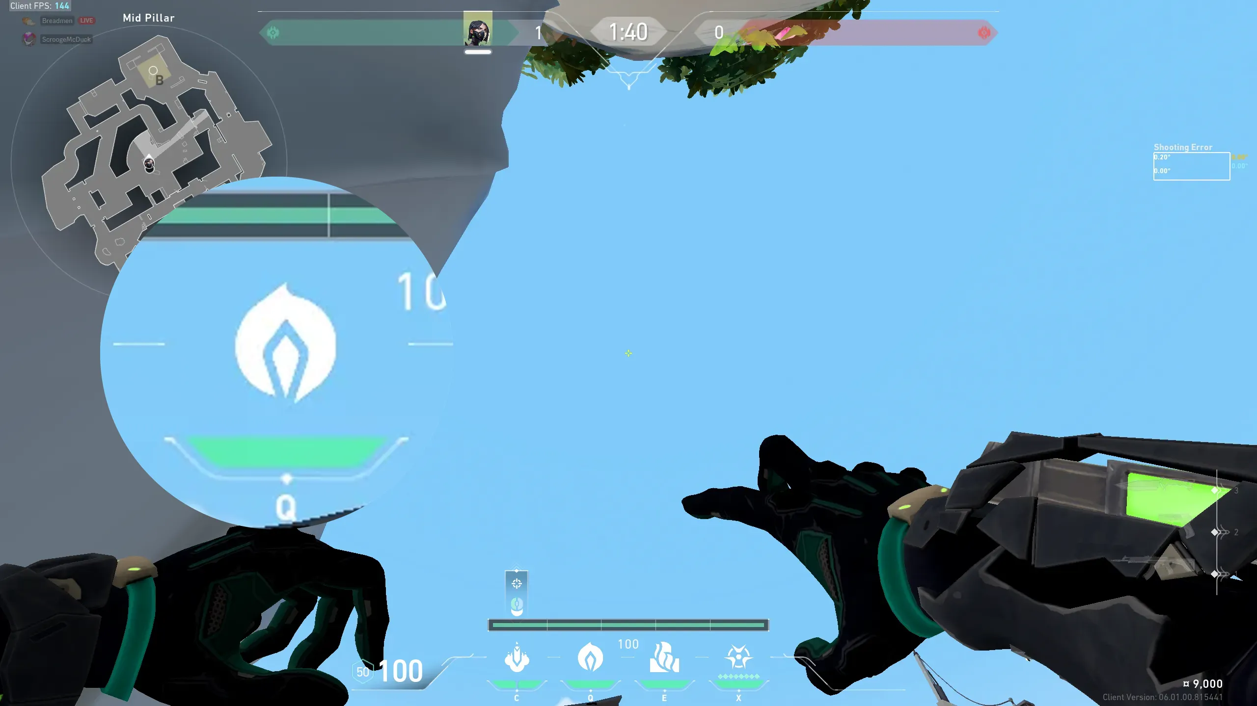 Viper Snake Bite on Breeze Attack Site B — step 2 of 3: Aim — line up the shot