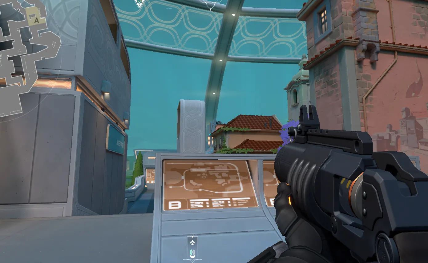 Brimstone Incendiary on Pearl Defense Site B — step 3 of 4: Aim — line up the shot