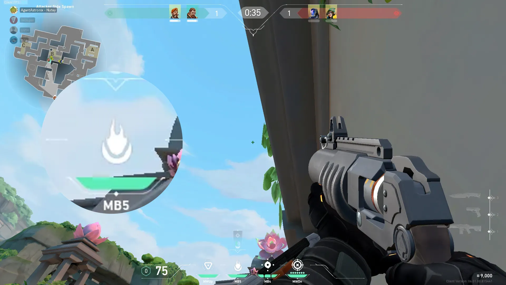 Brimstone Incendiary on Lotus Attack Site B — step 2 of 3: Aim — line up the shot
