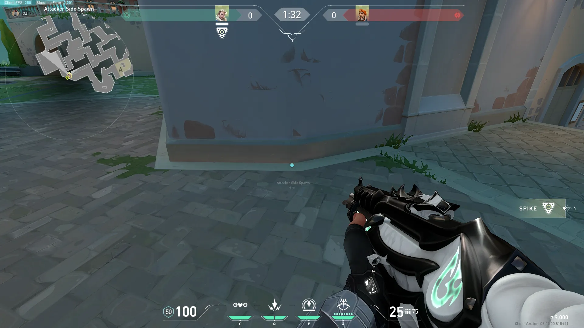 Sova Recon Bolt on Pearl Defense Site A — step 1 of 3: Position — where to stand