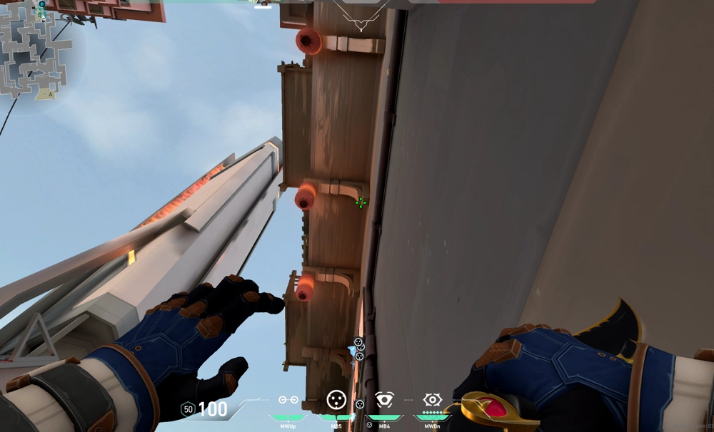 Cypher Cyber Cage on Split Defense Site B — step 2 of 3: Aim — line up the shot