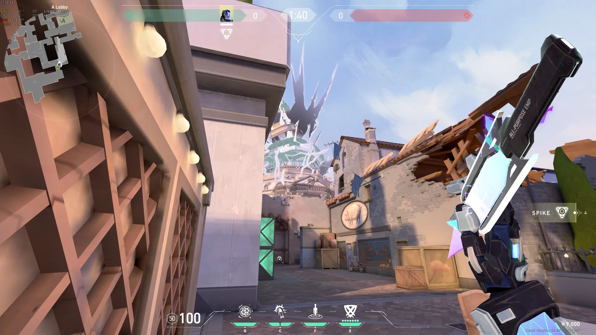 KAY/O Zero_Point on Ascent Attack Site A — step 2 of 4: Aim — line up the shot