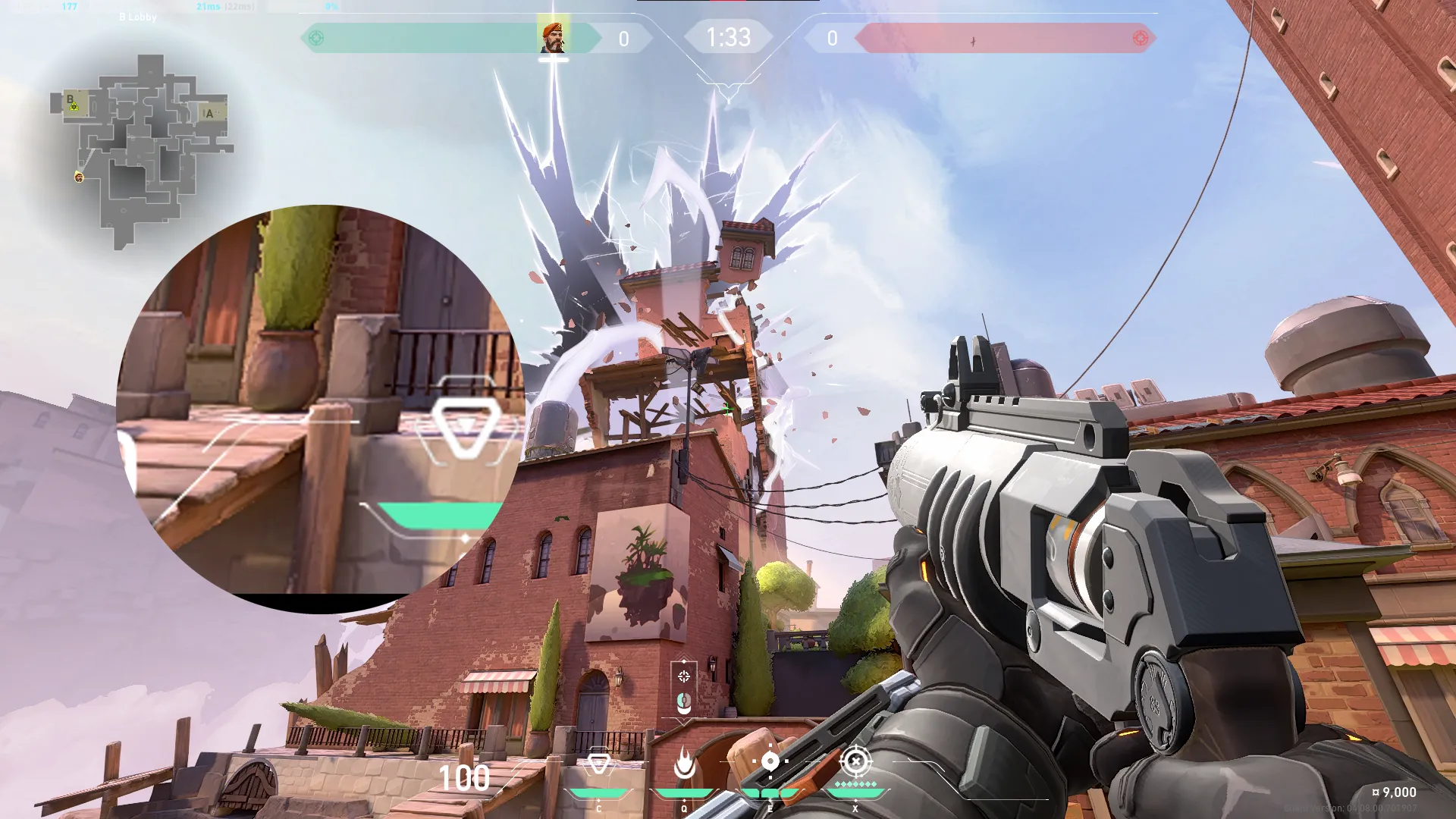 Brimstone Incendiary on Ascent Attack Site B — step 2 of 3: Aim — line up the shot