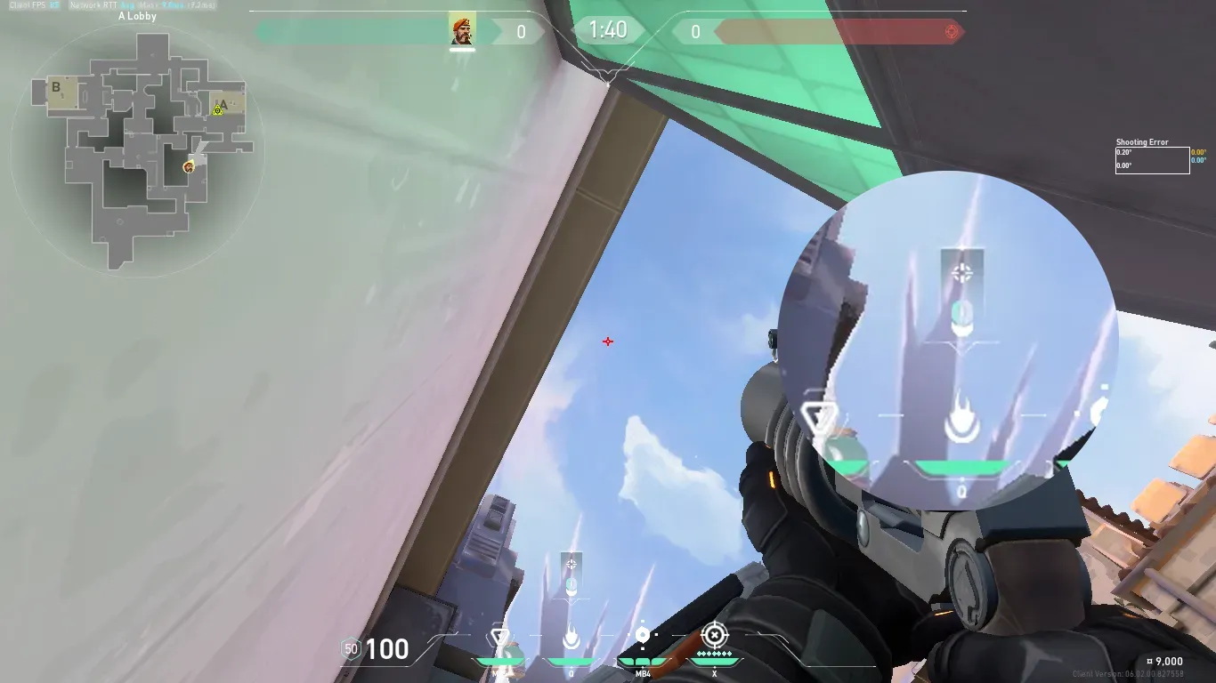 Brimstone Incendiary on Ascent Attack Site A — step 2 of 3: Aim — line up the shot
