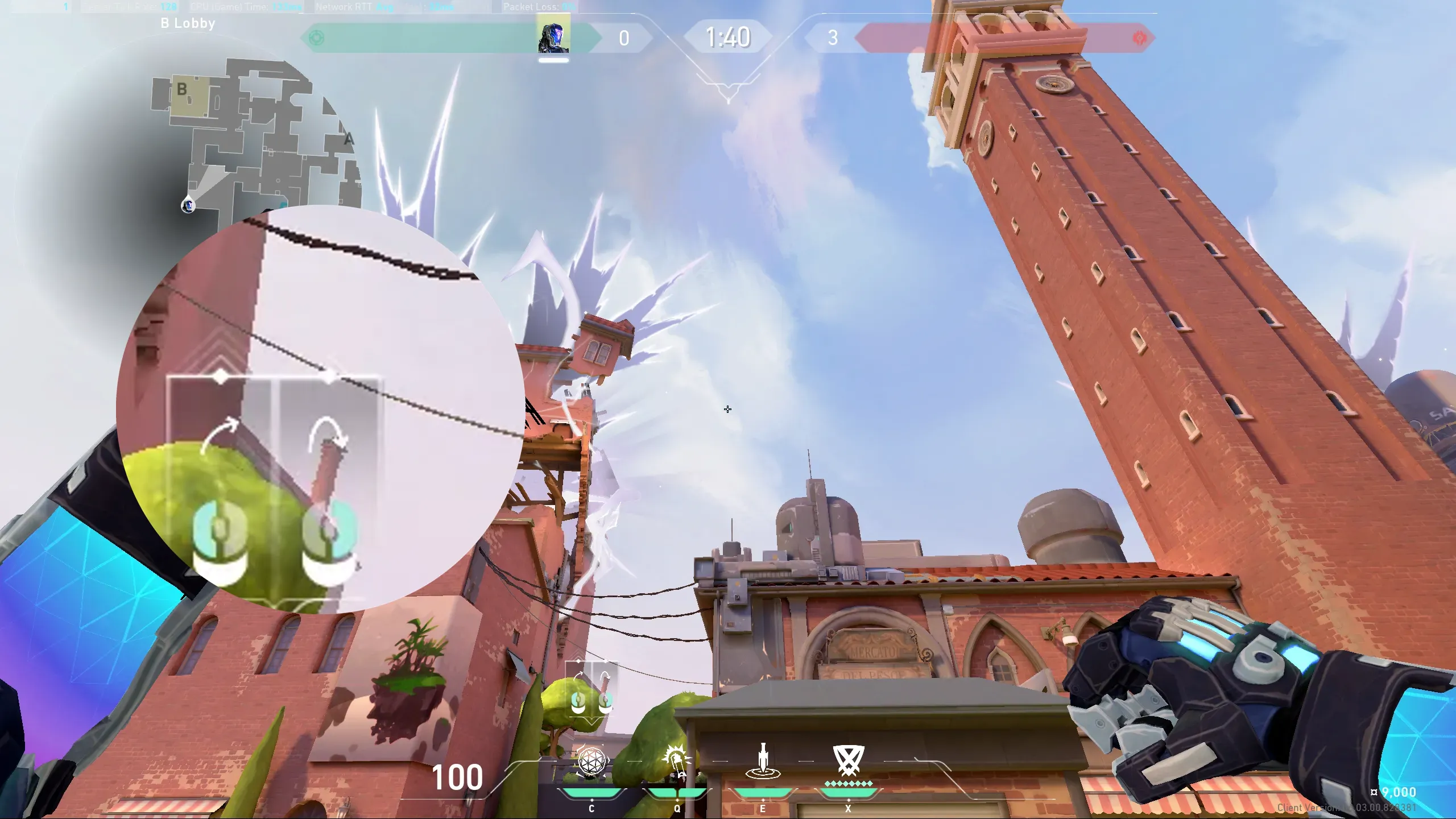 KAY/O Frag_Ment on Ascent Attack Site B — step 2 of 3: Aim — line up the shot