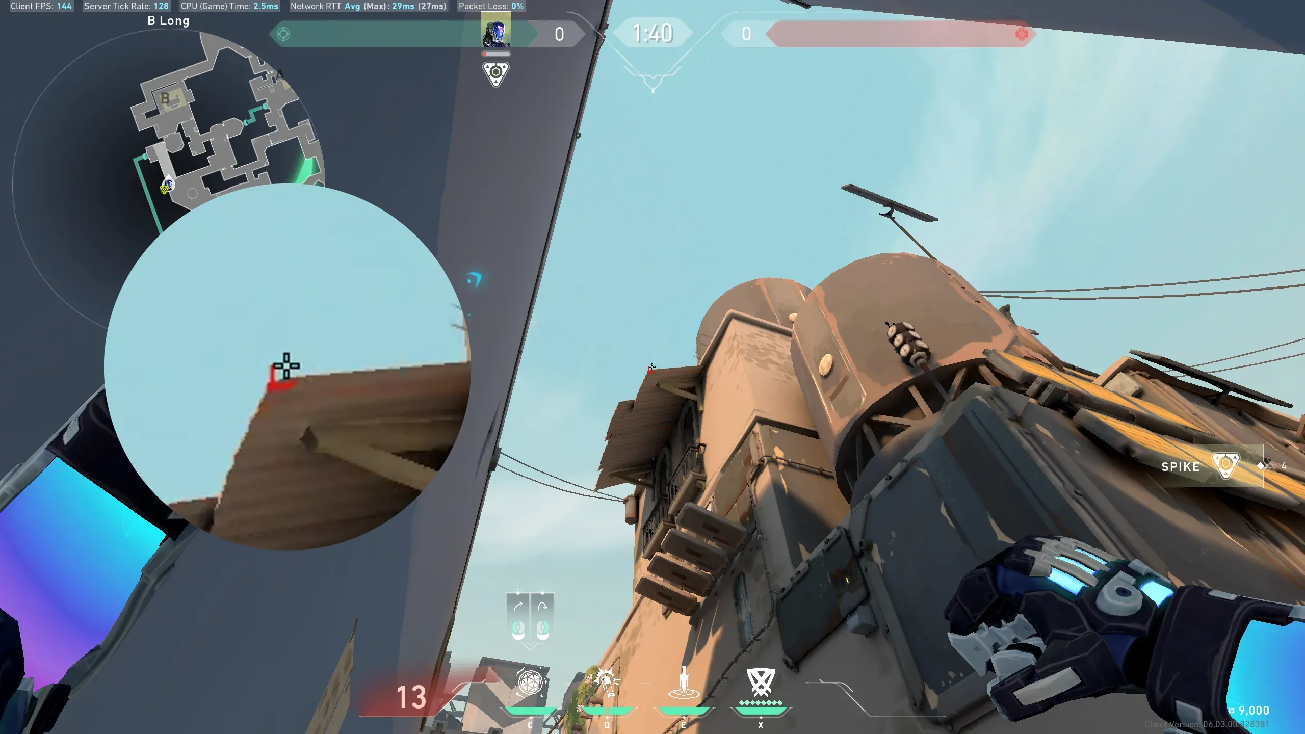 KAY/O Frag_Ment on Bind Attack Site B — step 2 of 3: Aim — line up the shot