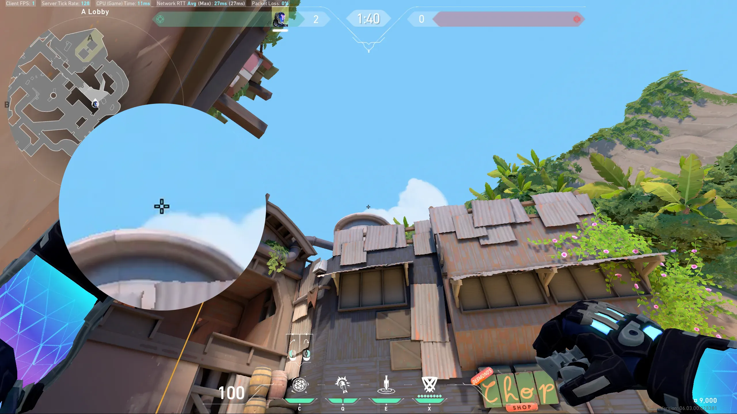 KAY/O Frag_Ment on Breeze Attack Site A — step 2 of 3: Aim — line up the shot