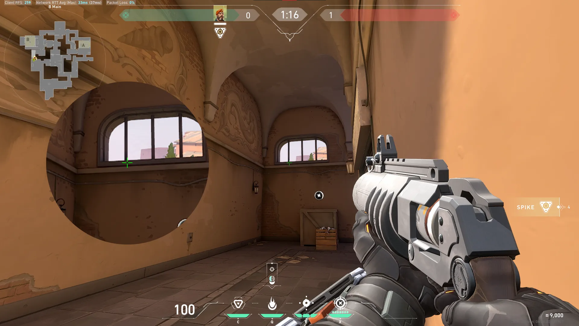 Brimstone Incendiary on Ascent Attack Site B — step 2 of 3: Aim — line up the shot