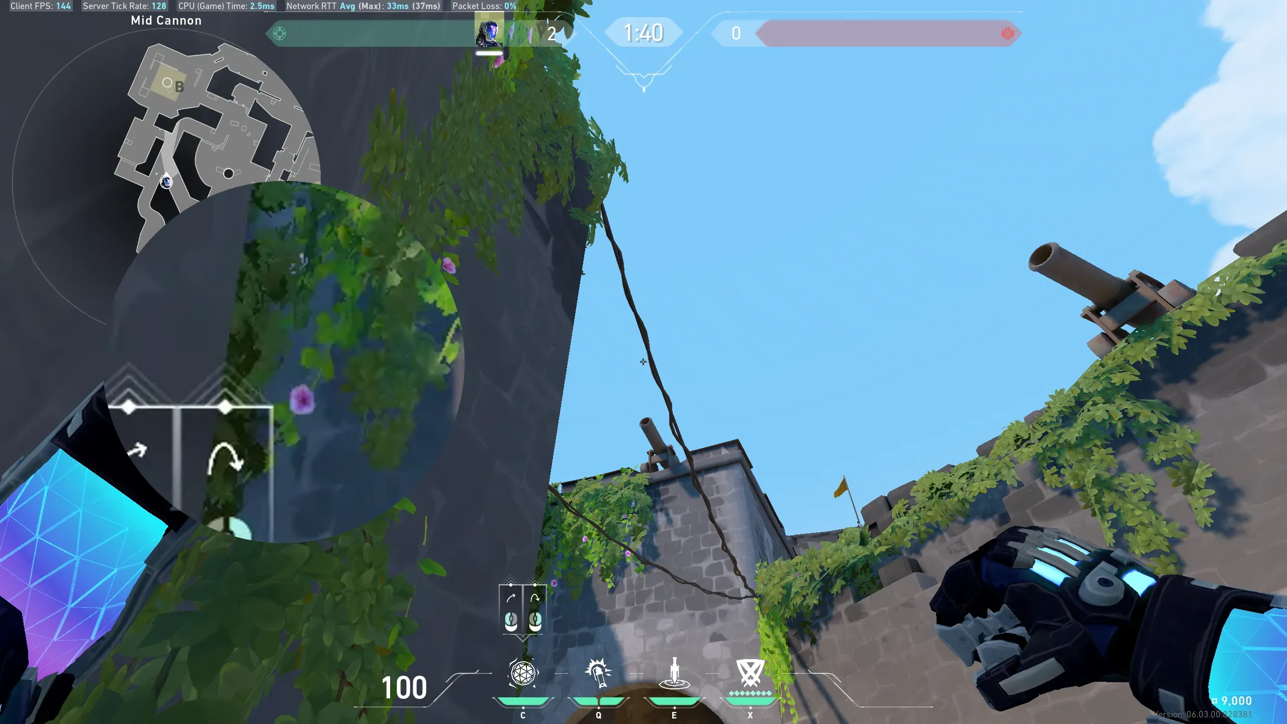 KAY/O Frag_Ment on Breeze Attack Site B — step 2 of 3: Aim — line up the shot
