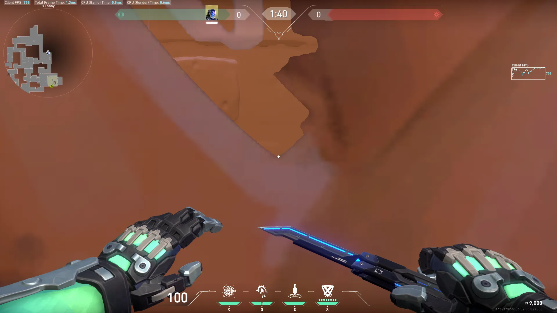 KAY/O Frag_Ment on Ascent Attack Site B — step 3 of 5: Aim — line up the shot