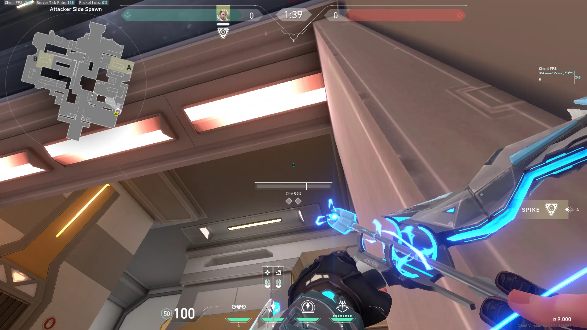 Sova Shock Bolt on Icebox Attack Site A — step 2 of 4: Aim — line up the shot