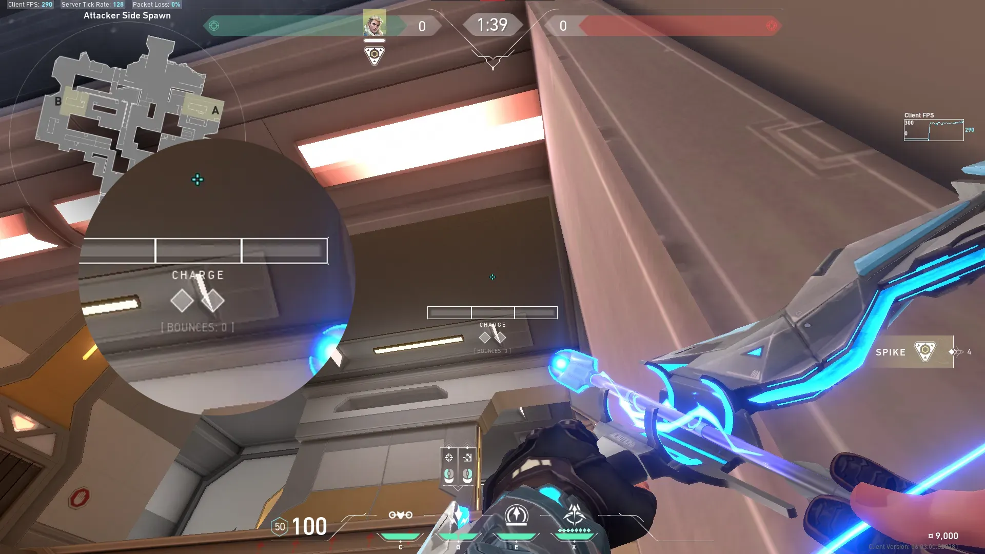 Sova Shock Bolt on Icebox Attack Site A — step 3 of 4: Aim — line up the shot