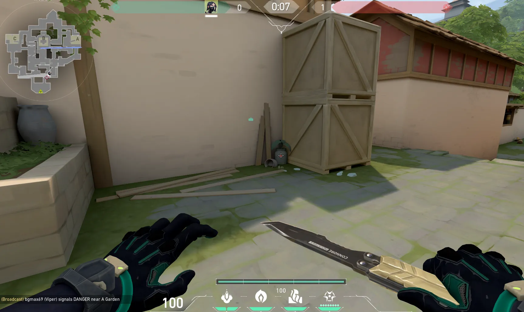 Viper Snake Bite on Haven Defense Site A — step 1 of 3: Position — where to stand