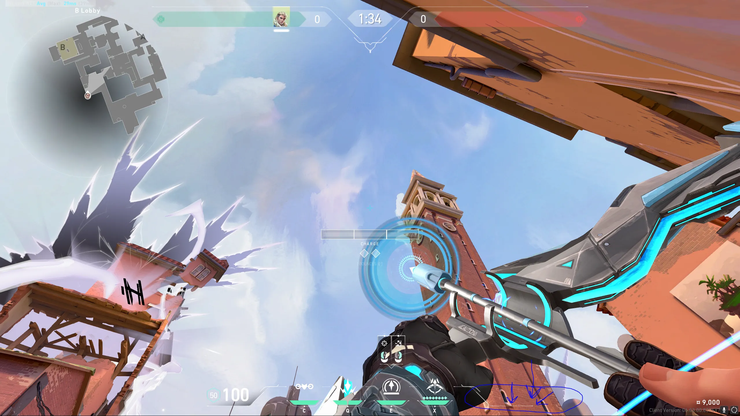 Sova Recon Bolt on Ascent Defense Site B — step 2 of 3: Aim — line up the shot