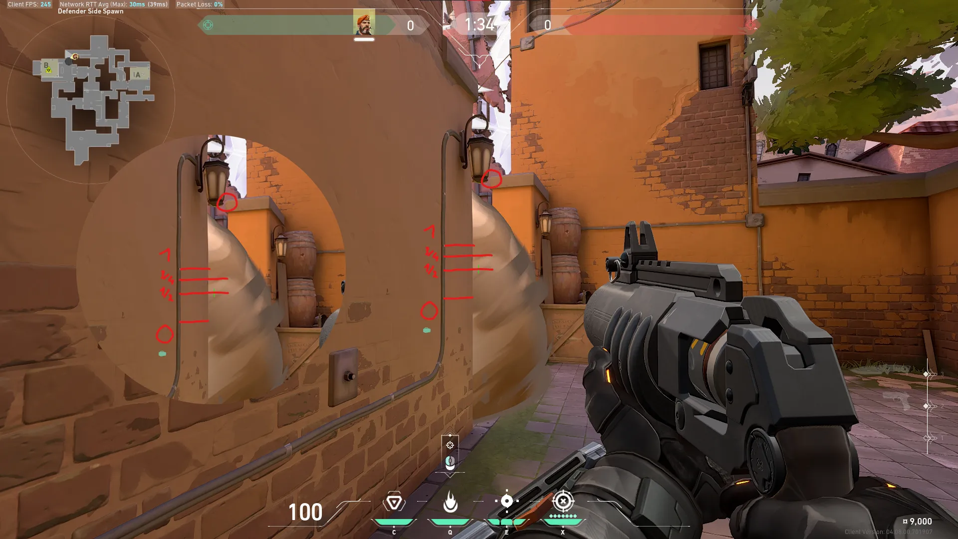 Brimstone Incendiary on Ascent Defense Site B — step 3 of 4: Aim — line up the shot