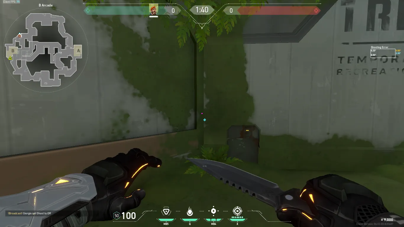 Brimstone Incendiary on Fracture Attack Site B — step 1 of 4: Position — where to stand