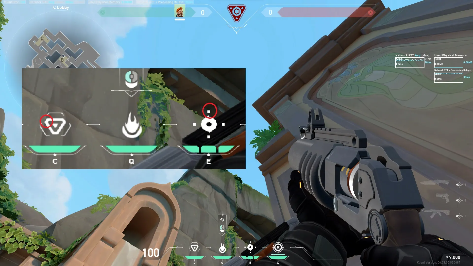 Brimstone Incendiary on Lotus Attack Site C — step 2 of 3: Aim — line up the shot